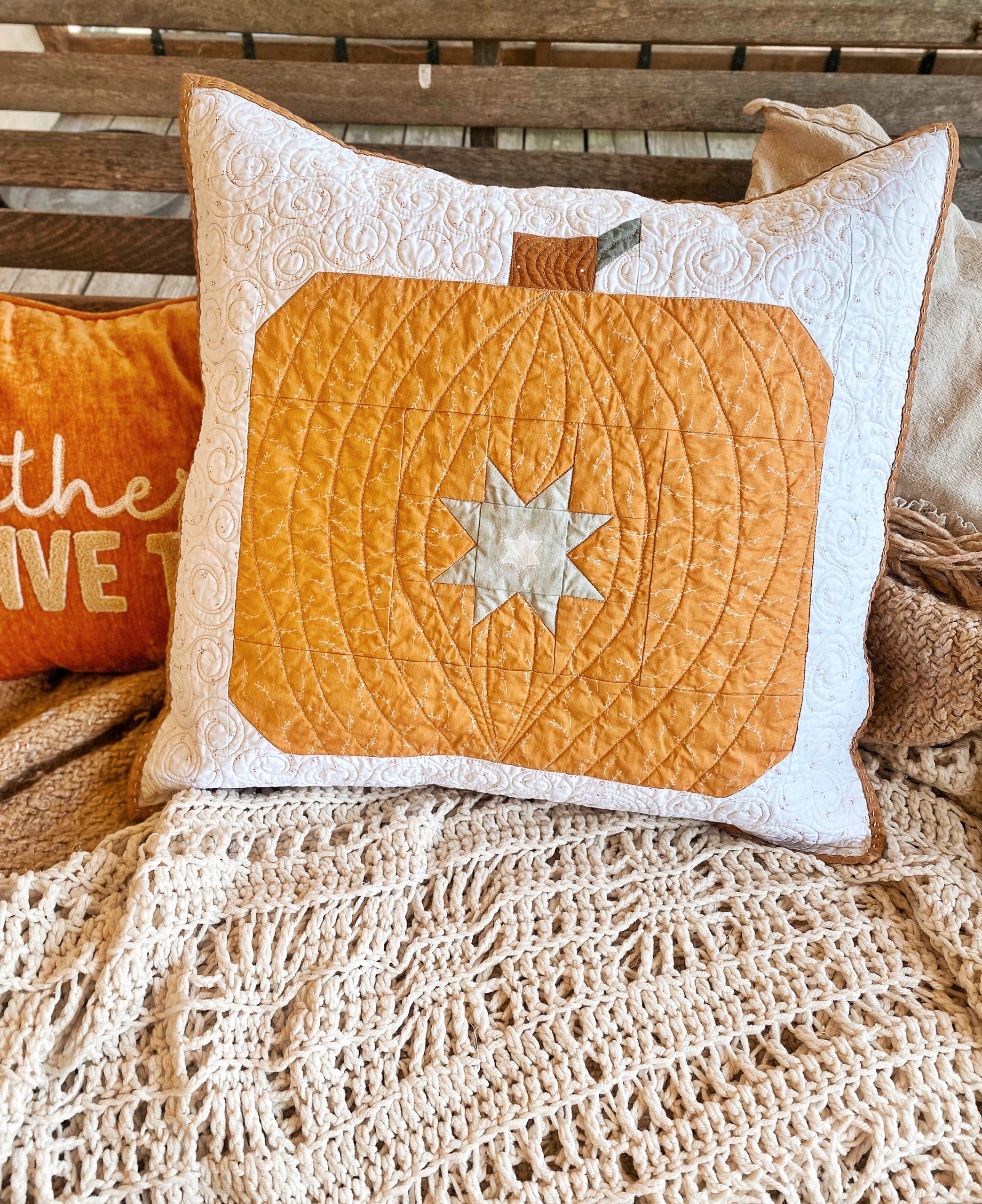 Quilt Reveal Pumpkin Star Pillow A FREE PATTERN Southern Charm Quilts